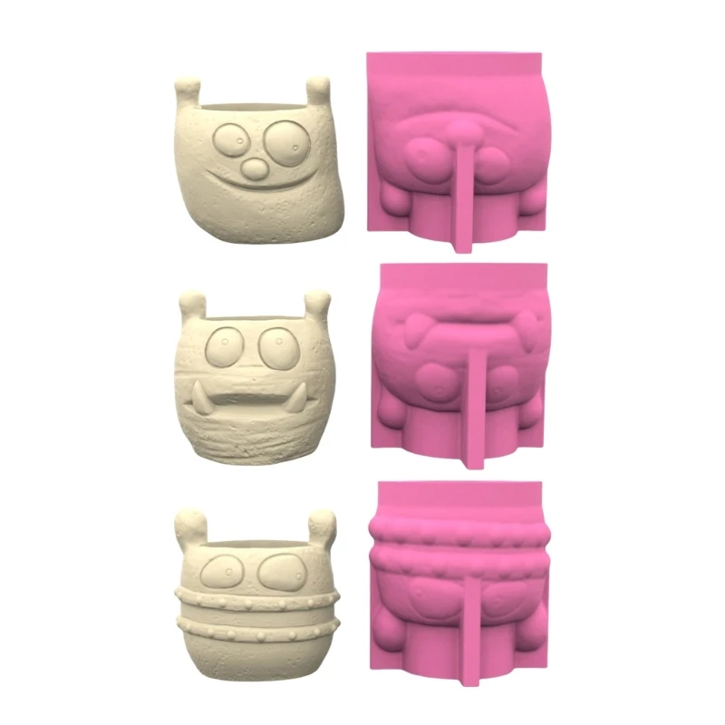 

MultiPurpose Silicone Mould Monsters for Concrete Gypsum Resin Planters Dropship