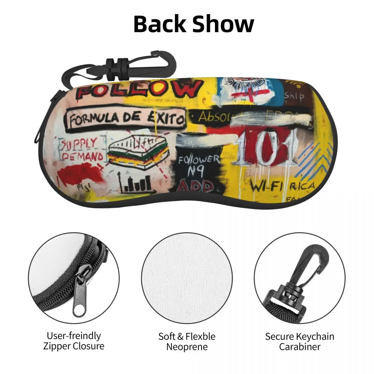 Custodia per occhiali personalizzata Success Story Basquiats Shell Uomo Donna Custodia per occhiali carina Graffiti Art Custodia per occhiali da sole