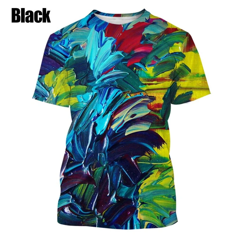 Bunte abstrakte coole Malerei Muster 3d gedruckt T-Shirt Männer lässig Straße täglich Kurzarm Frauen Unisex Kinder T-Shirt