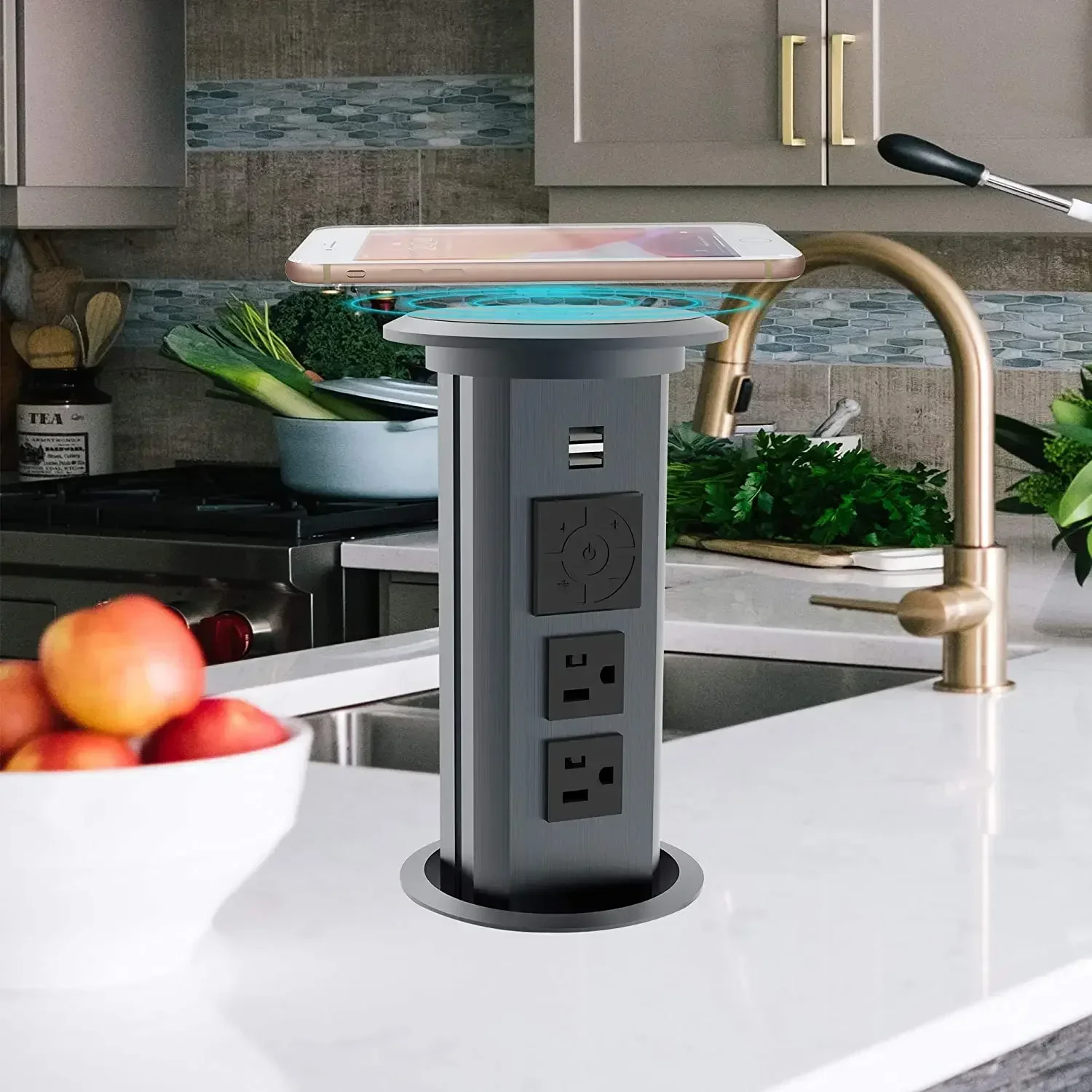 

2 uk plugs 2 usb charger 1 sockets and switches UK connector Tuya control motorised pop up socket HOT SALES