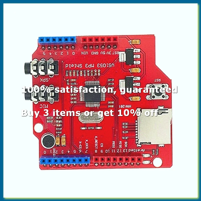 VS1053 Stereo Audio MP3 Player Shield Record Decode Development Board Module for OGG Real-Time Encoding Recording-A09I