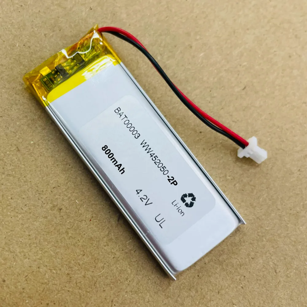 WW452050-2P 800mAh 4.2V 452050-2p 452050 402050 LIP451949 Li-po Lithium Ion Rechargeable Battery For Scala Rider G9x Earphone