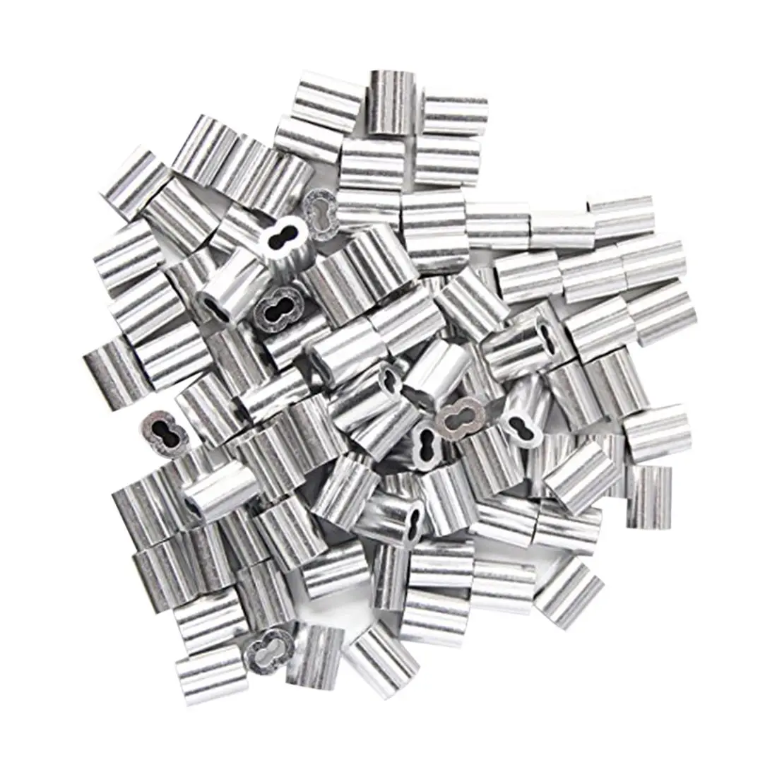 120x Aluminum Crimping Loop Sleeve for 2mm Diameter Wire Rope and Cable