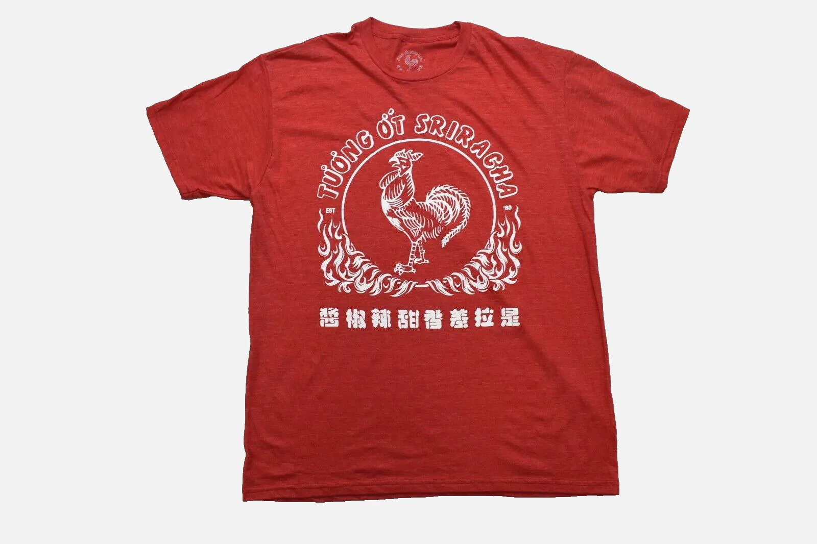 Sriracha Mens Tuong Ot Hot Chili Sauce Rooster Red T Shirt New Medium