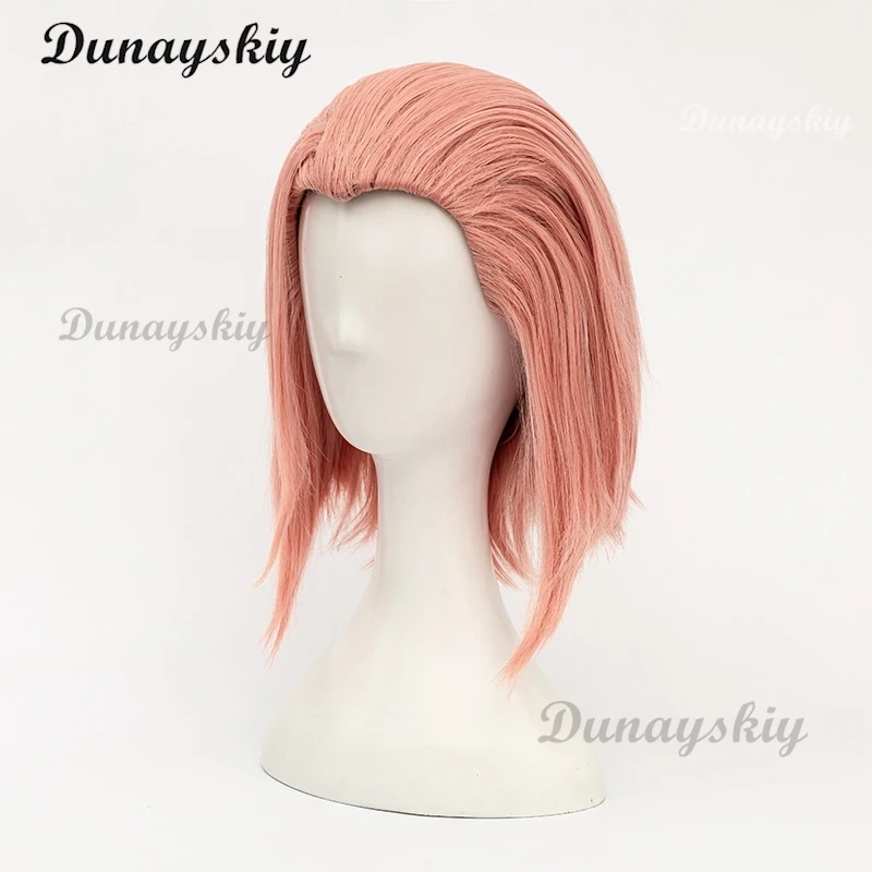 جوجو سوجيموتو ريمي شعر مستعار تأثيري قصير ألياف مقاومة للحرارة الشعر الاصطناعية + عقال أصفر + غطاء شعر مستعار مخصص