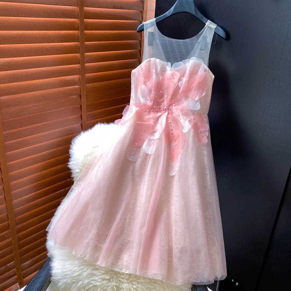 

Sexy Three-dimensional mesh Vintage Evening Party Club Women Chic Summer fairycore ceremony dresses