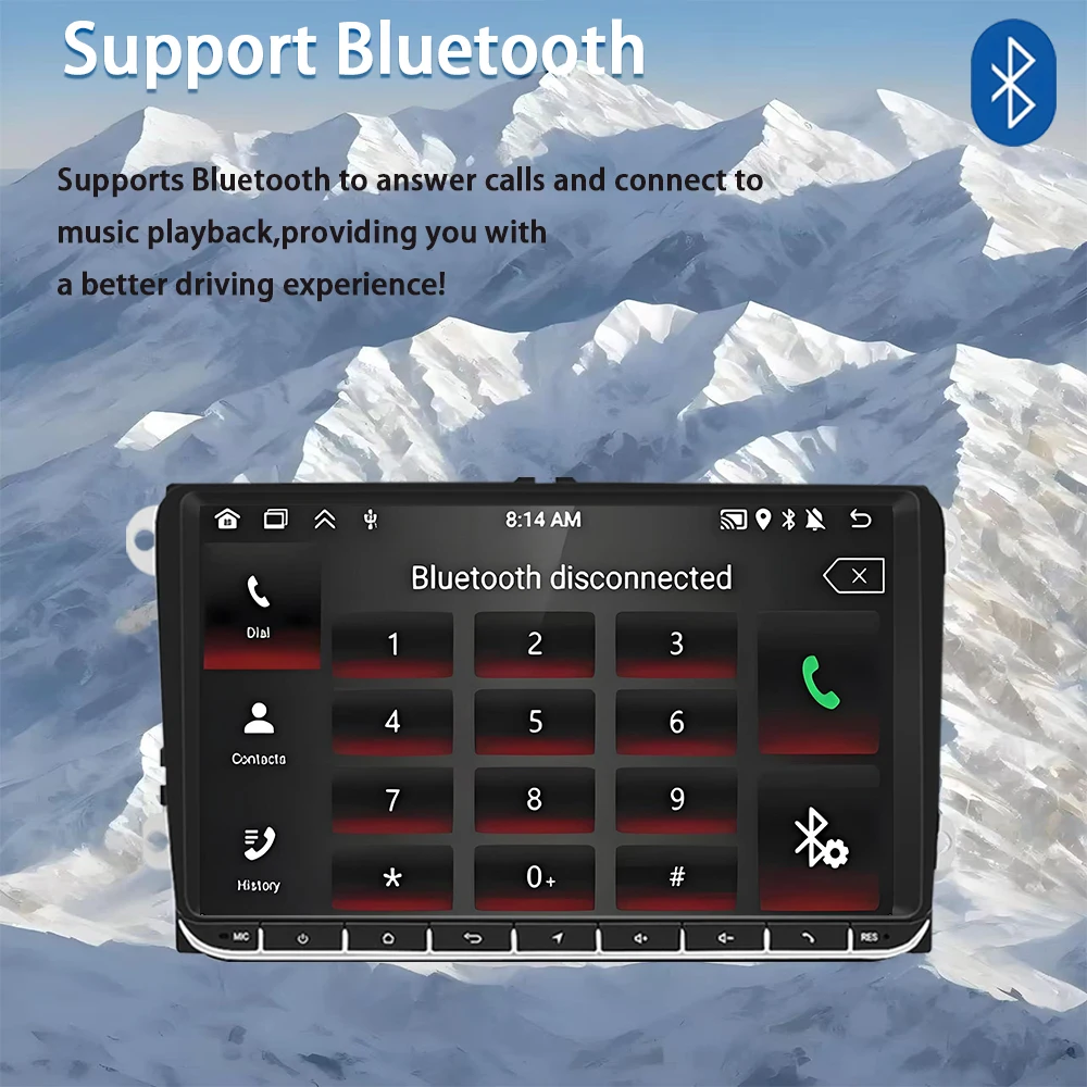 لشركة فولكس فاجن جولف GTR/جولف بلس/باسات (9 بوصة شاشة) راديو السيارة أندرويد 13 اللاسلكية Carplay مشغل فيديو الوسائط المتعددة لتحديد المواقع والملاحة