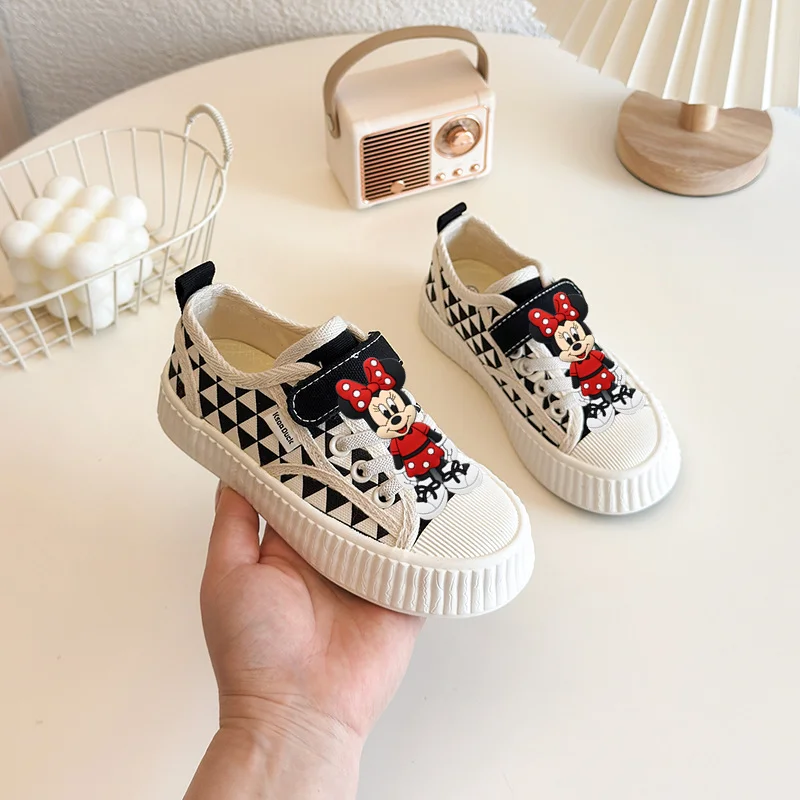 

Mickey Mouse New Solid Canvas Shoes Girls Fashion Casual Shoes Boys Spring and Autumn Summer Sneakers Board Shoes disney