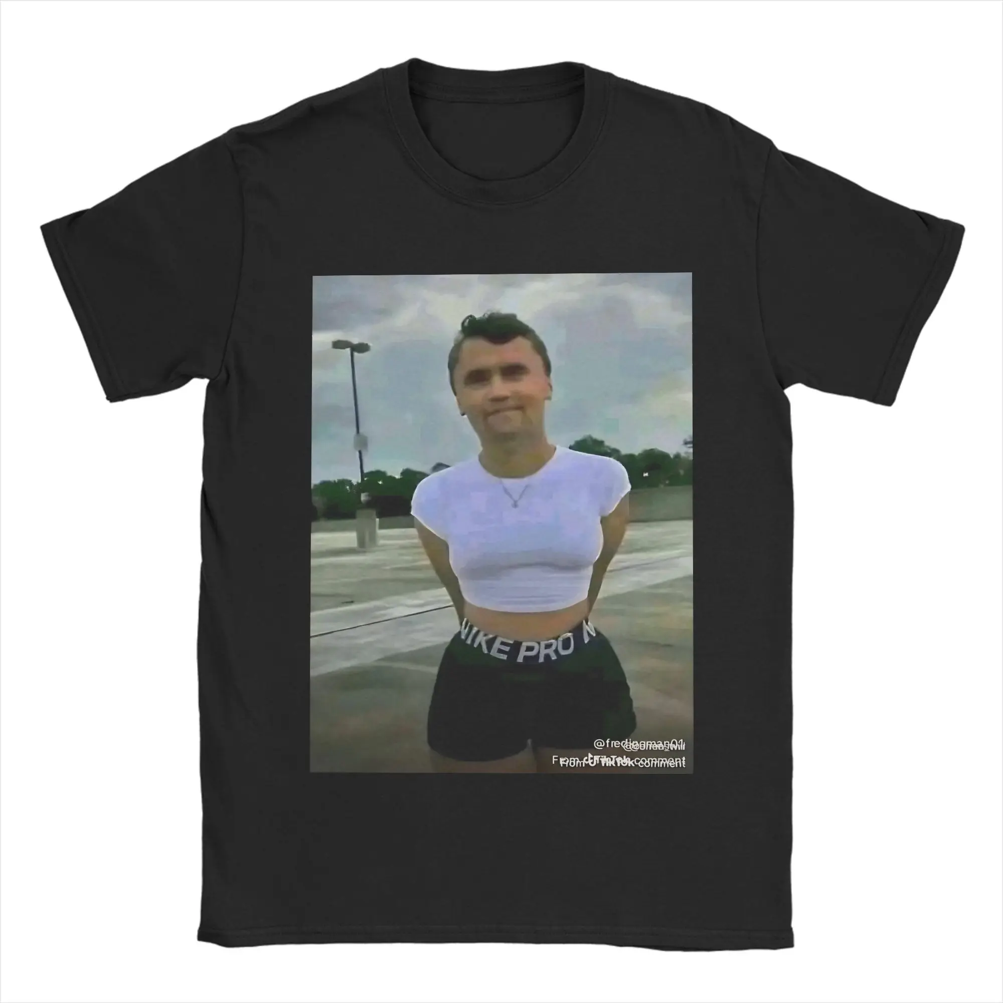 Men Women's Charlie Kirk as Sophie Rain T Shirts  Pure Cotton Clothing Funny Short Sleeve Crew Neck Tee Shirt 4XL 5XL T-Shirts