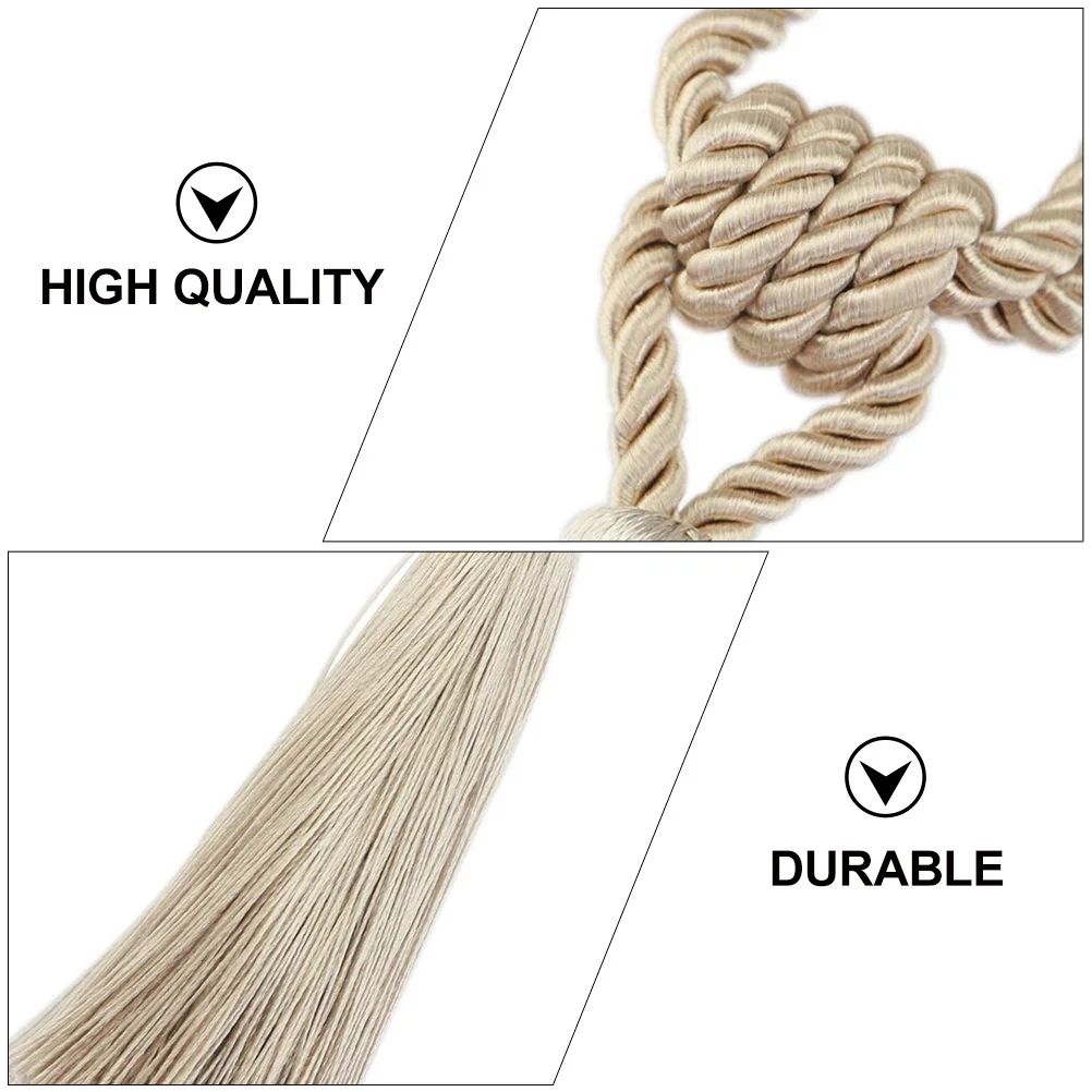 

2Pcs Vintage Curtain Tie Rope Handmade Cotton Holder for All Types of Drapery Home Decoration Functional Tapestry Accessory