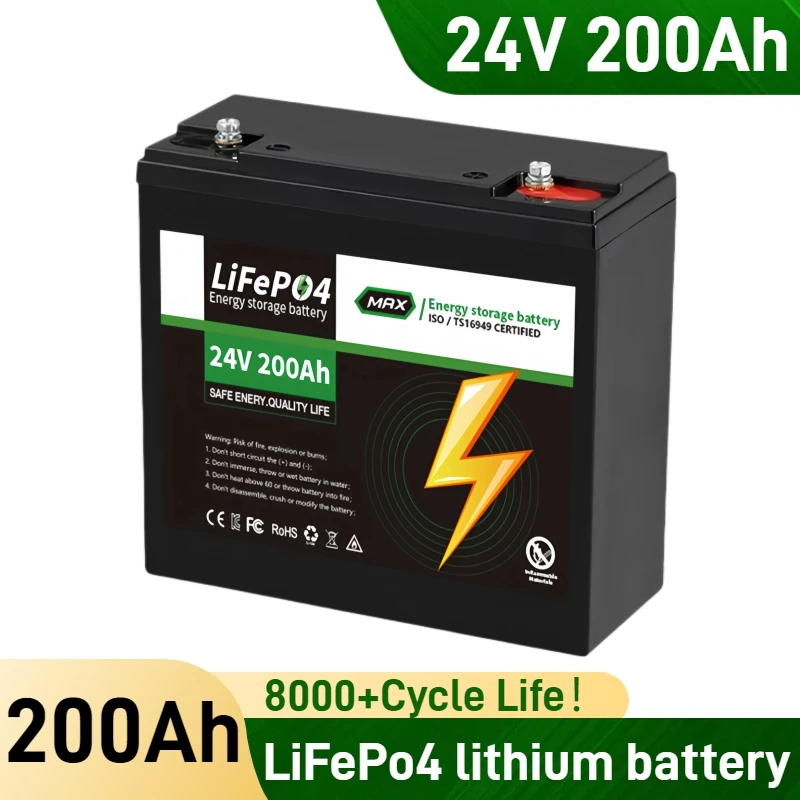 

24V 200Ah LiFePo4 lithium iron phosphate battery,for RV Car travel Motorcycle Solar Marine Overland Off-Grid LiFePo4 Battery