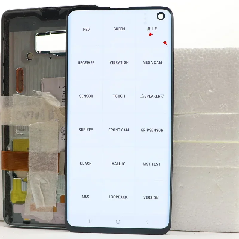 For Samsung Galaxy S10 AMOLED LCD Display SM-G9730 SM-G973F SM-G973F/DS Display Touch Glass Screen Digitizer Assembly With Frame