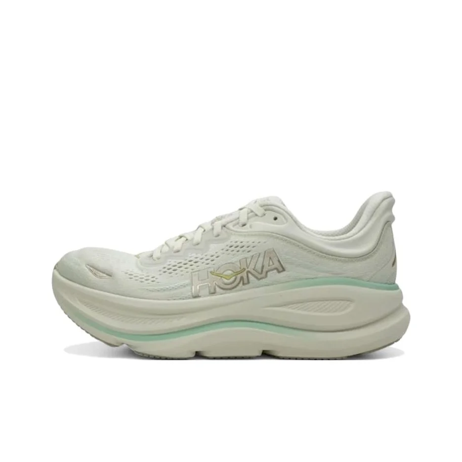 HOKA ONE ONE Bondi 9 Running Shoes Women's Low Top Beige Gray 1162012-TLSL