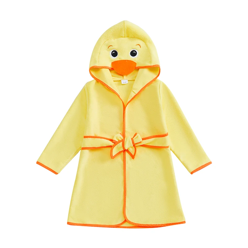 Baby Hooded Towel Cute Duck Bath Towel Cape Pool Poncho Quick Dry Absorbent Bathrobe