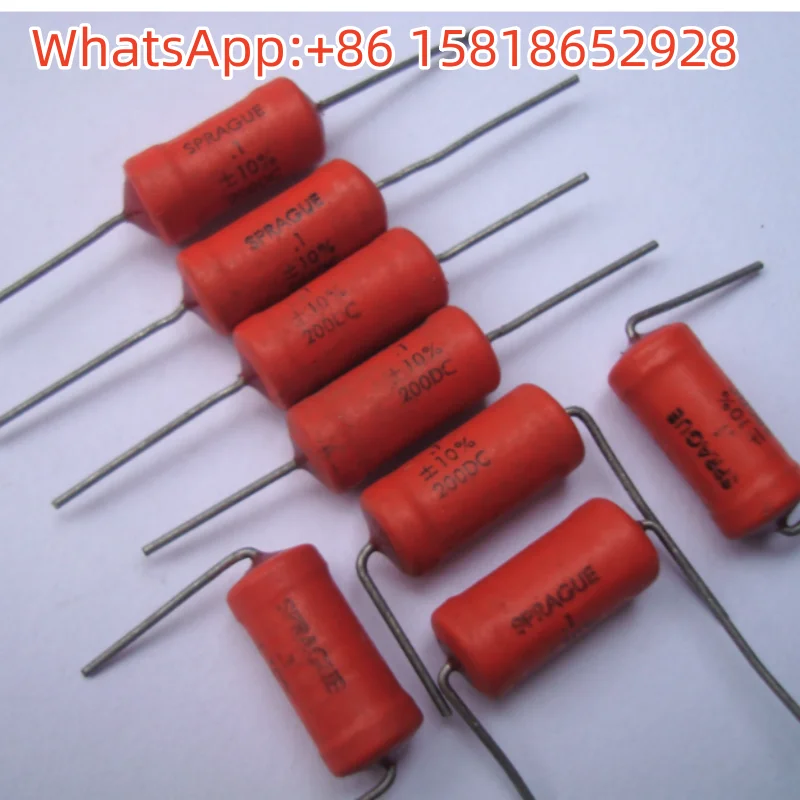 2 Stück 200 V 0,1 UF American Red-Top Sprague Red Robe High-End-Vintage-Röhrenverstärker-Kupplung variabler Kondensator