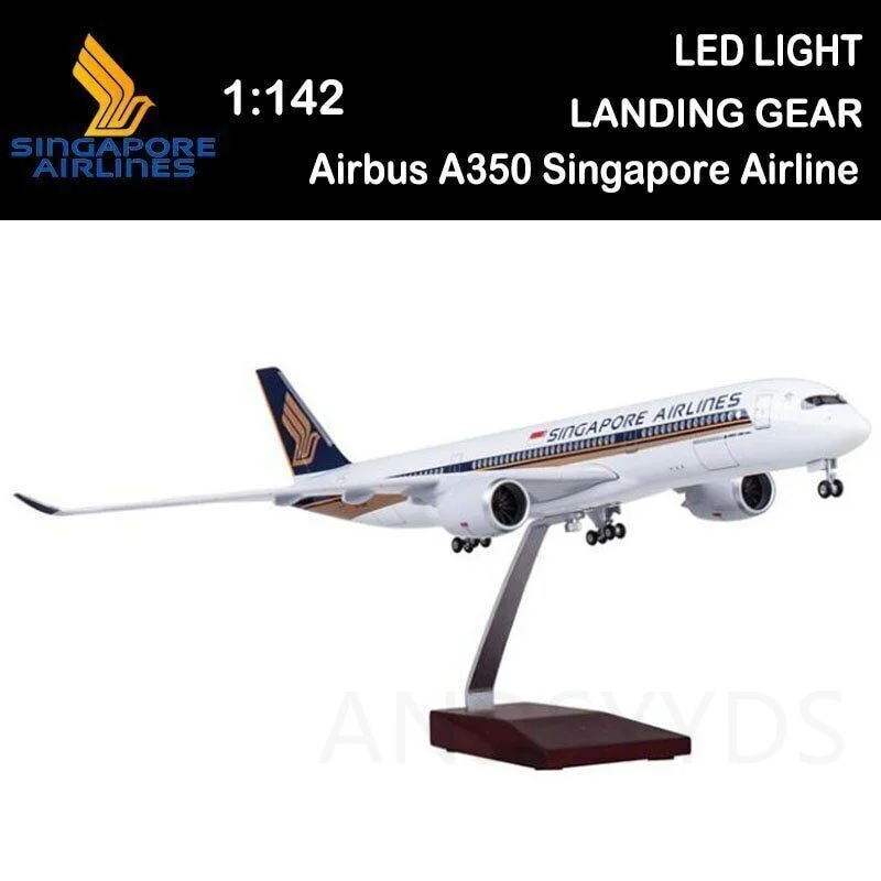 

For 47CM Singapore A350 1/142 Scale Resin Toy Aircraft Model Die-cast Home Decoration Souvenir Collectible Plane Model