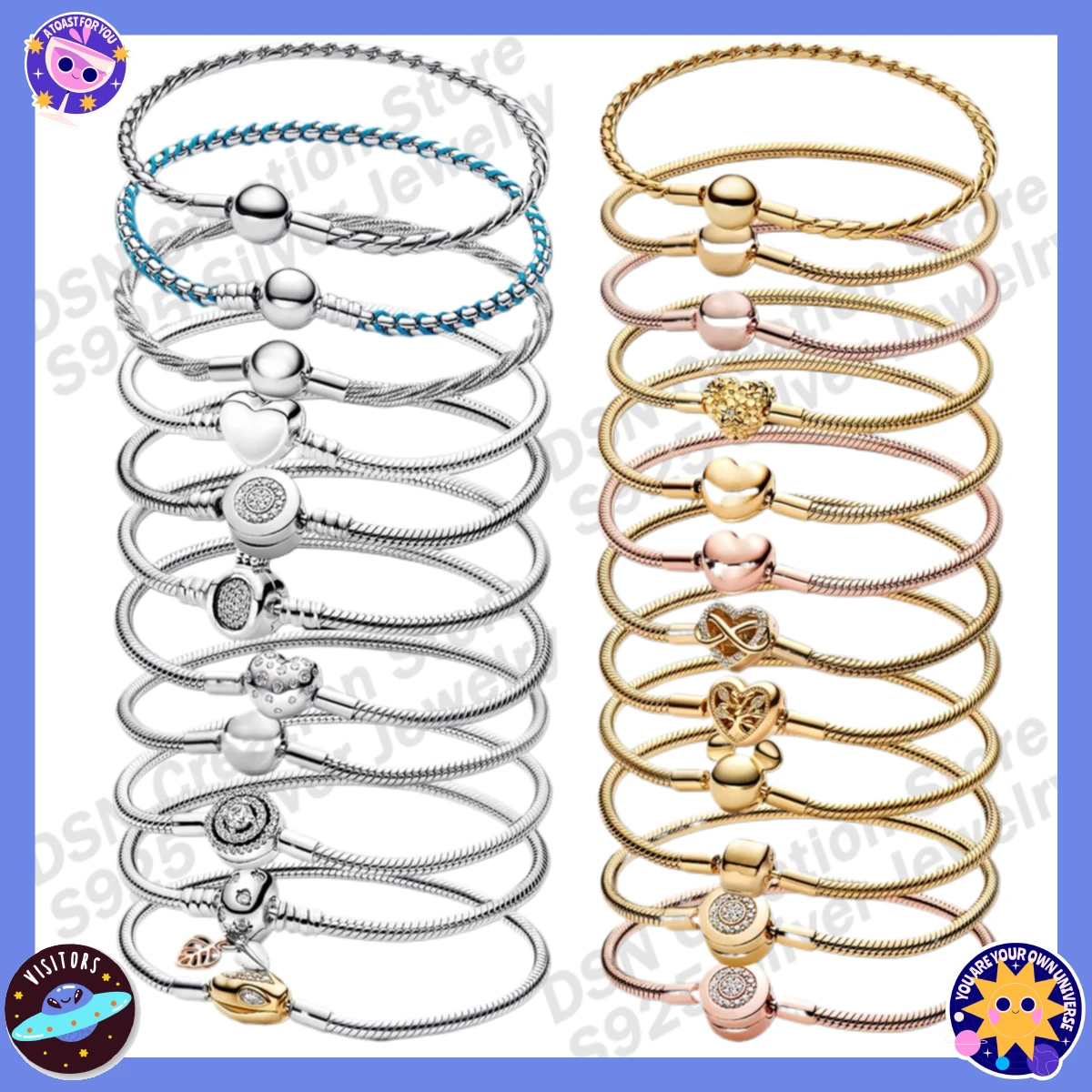 

2025 новый модный браслет-цепочка в виде змеи, подходит для подходящего кулона Диснея, модные украшения «сделай сам», женский браслет, подарок на день рождения