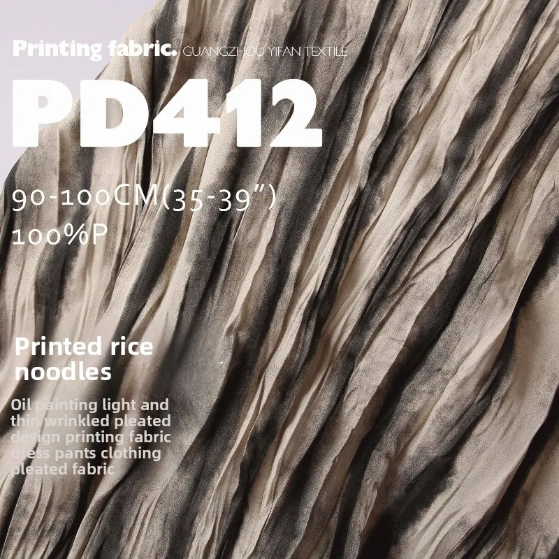 

Printed Crushed Light Thin Soft Pleated Fabric for Dress Pants Clothing Design Diy Cloth By The Meter Sewing Material