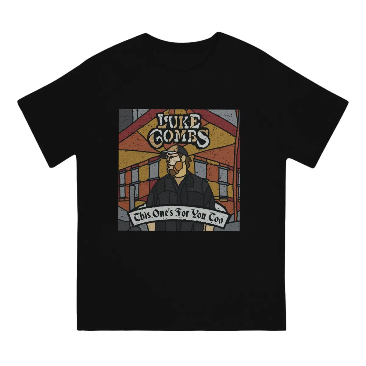 Music Album T Shirts Men 100% Cotton Novelty T-Shirts Crewneck L-Luke Combs Singer Tee Shirt Short Sleeve Clothing Printed image 2