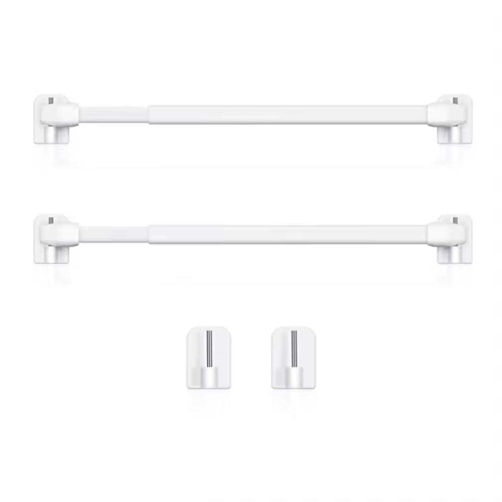 Tige à rideau télescopique réglable, 2 pièces, pour fenêtre, placard, support de garde-robe, sans tiges de perçage pour la maison