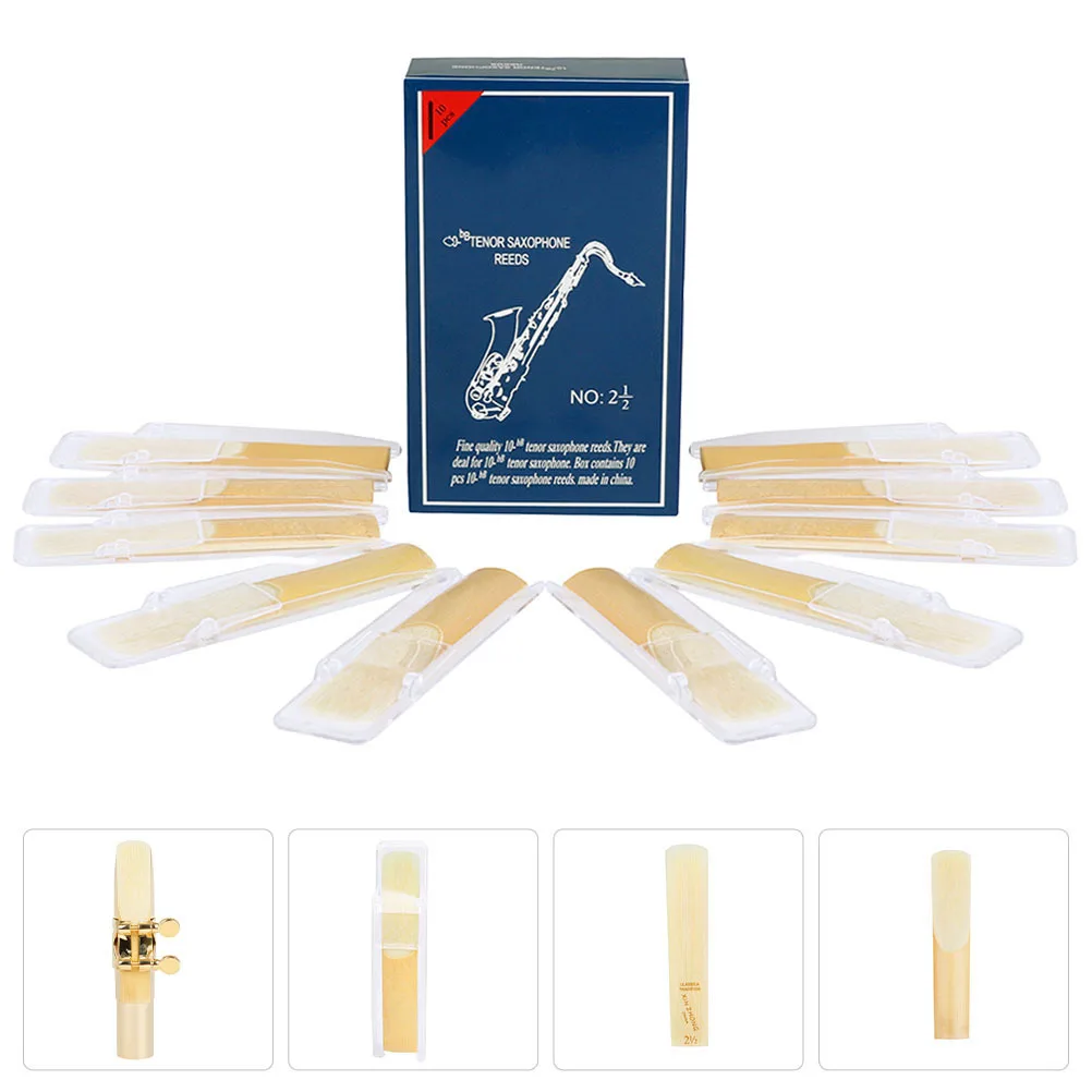

10Pcs Saxophone Reeds 2.5 Fine Workmanship Easy Mounting Saxophone Supplies Durable Professional Reeds Reed for Beginner