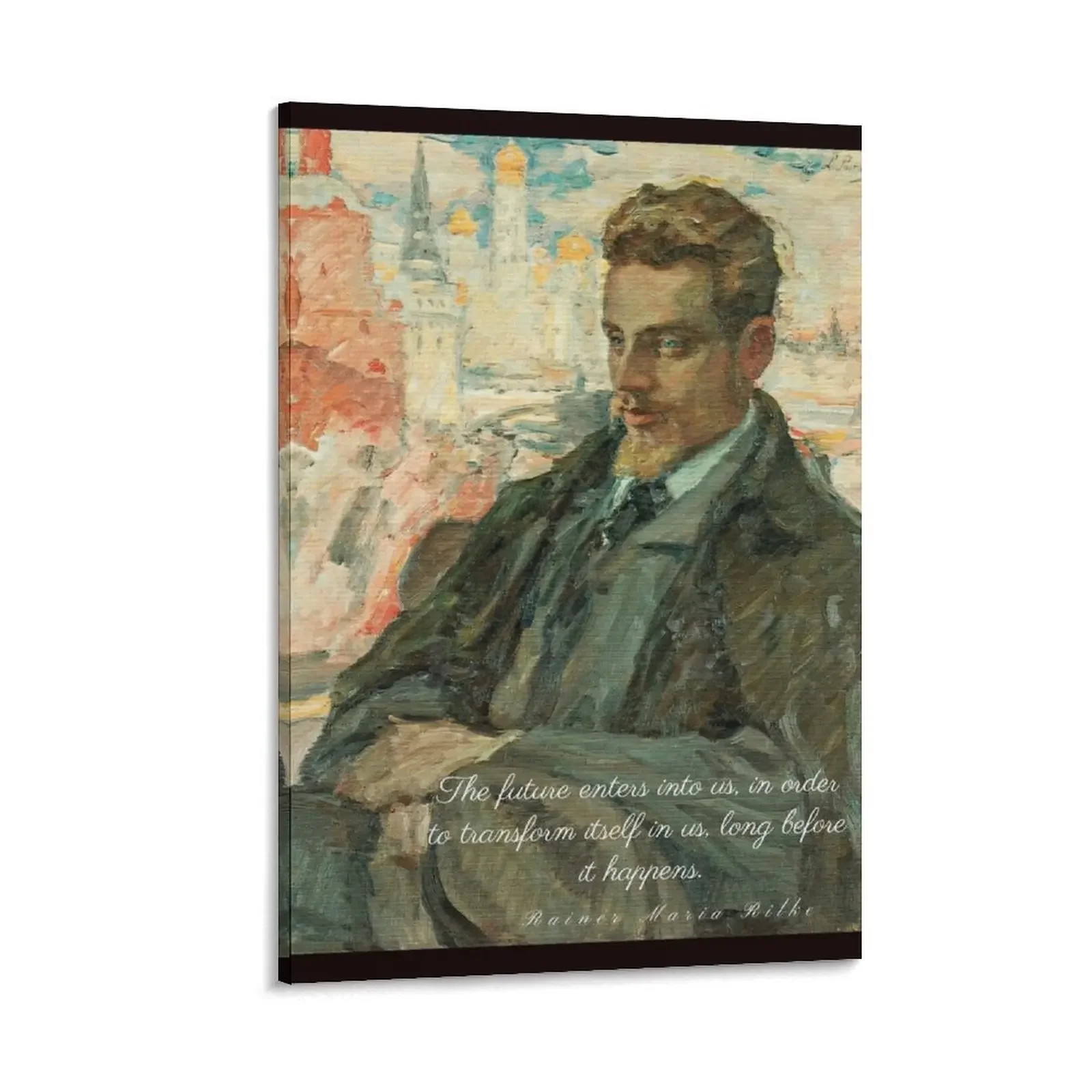 

rainer maria rilke oil portrait and quote: “The future enters into us,....” Canvas Painting fashion wall paintings anime posters