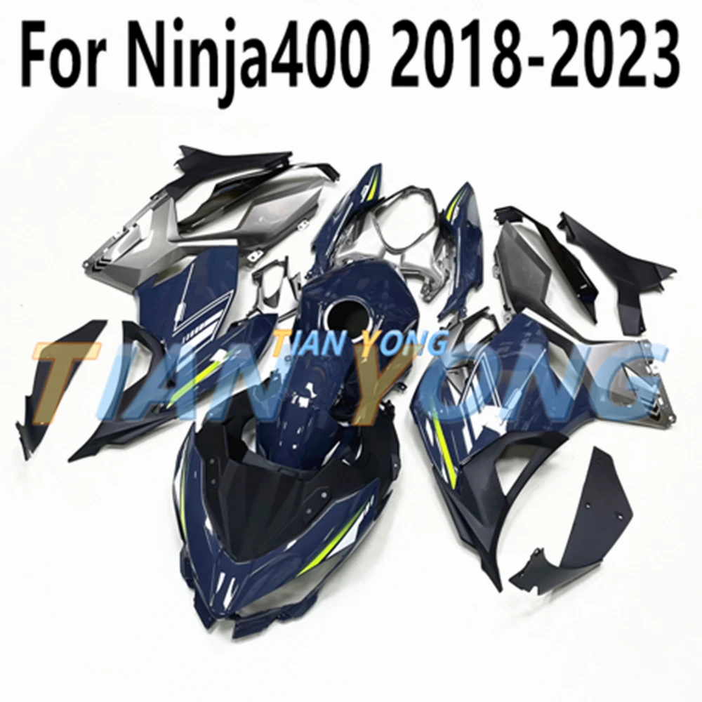 Dark Blue Cement Gray Shiny For Ninja400 2018-2019-2020-2021-2022-2023 Full Fairing Kit Fit Ninja 400 Bodywork Cowling