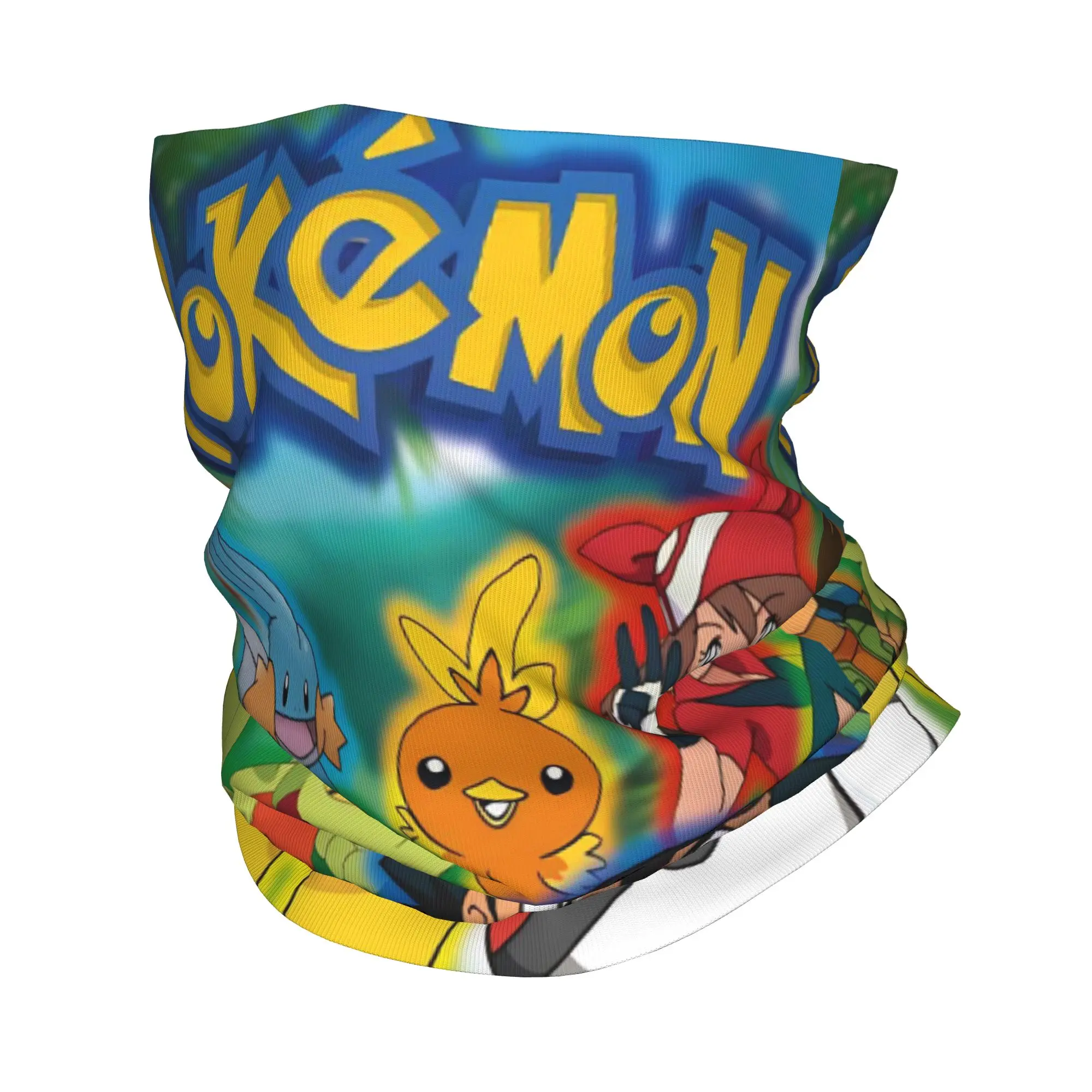 

Poke-Mon Cartoon Bandana Neck Cover Printed Cute Pikachu Mask Scarf Multi-use Balaclava Riding for Men Women Adult Winter