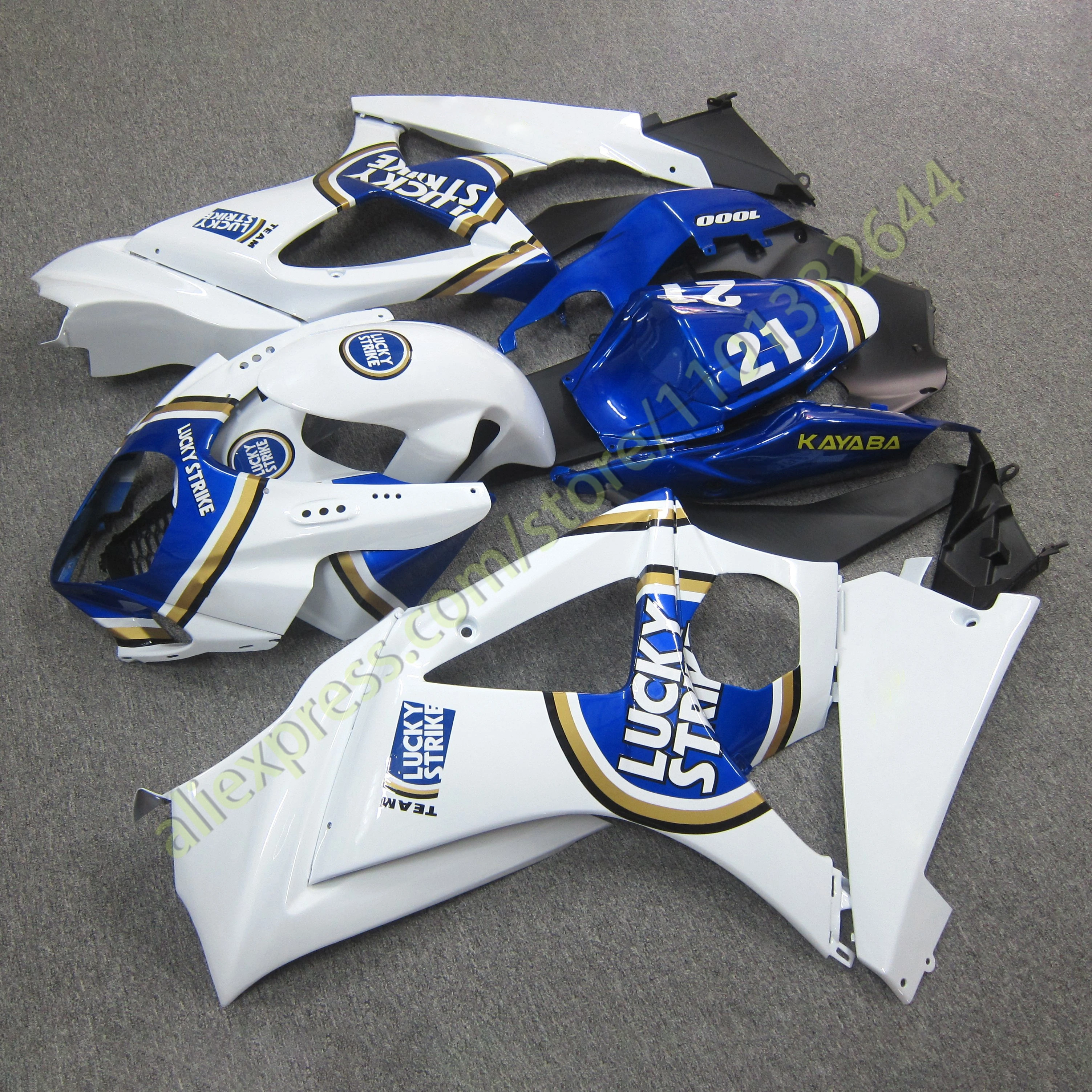 Motorcycle Kuip Set GSXR 1000 2007 2008 Blauw Wit Stroomlijnkappen Panel Kit Carrosserie Fit voor GSXR 1000 07 08
