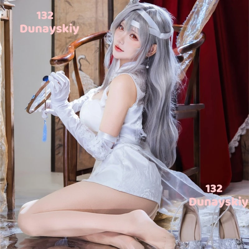 GODDESS OF VICTORY NIKKE Modernia Cosplay Costume Wig Women Kimono Suit Sexy Qipao Outfit for Party Role Play Clothing