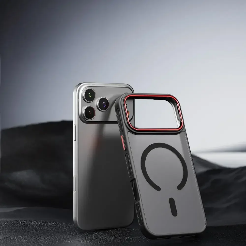 حافظة هاتف مغناطيسية شفافة غير لامعة جديدة لهاتف آيفون 17 برو ماكس 17 اير 17 برو لهاتف Magsafe غطاء مقاوم للصدمات للشحن اللاسلكي