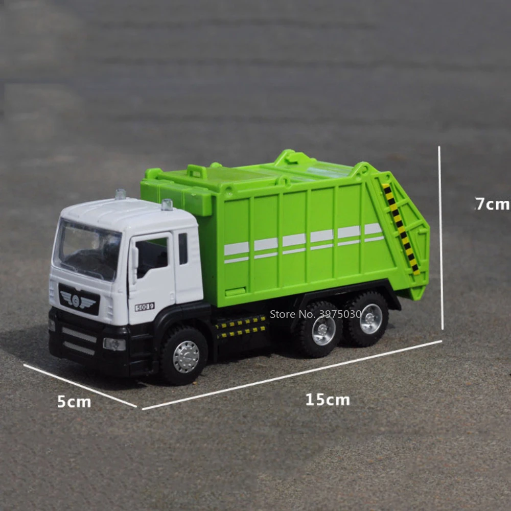 1/50 Scale Tipper Mixing Crane Truck Alloy Diecast Engineering Vehicle Model Toys Sound Light Pull Back Collectibles for Child