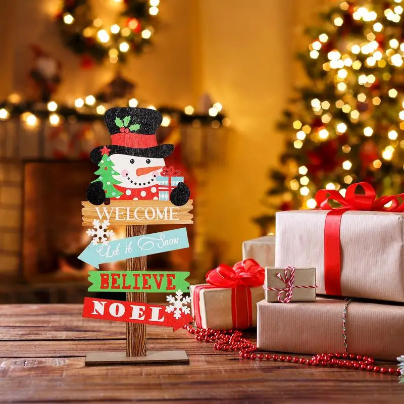Dekorasi meja natal tanda manusia salju Natal Santa Claus taplak meja dekorasi meja Natal liburan Natal