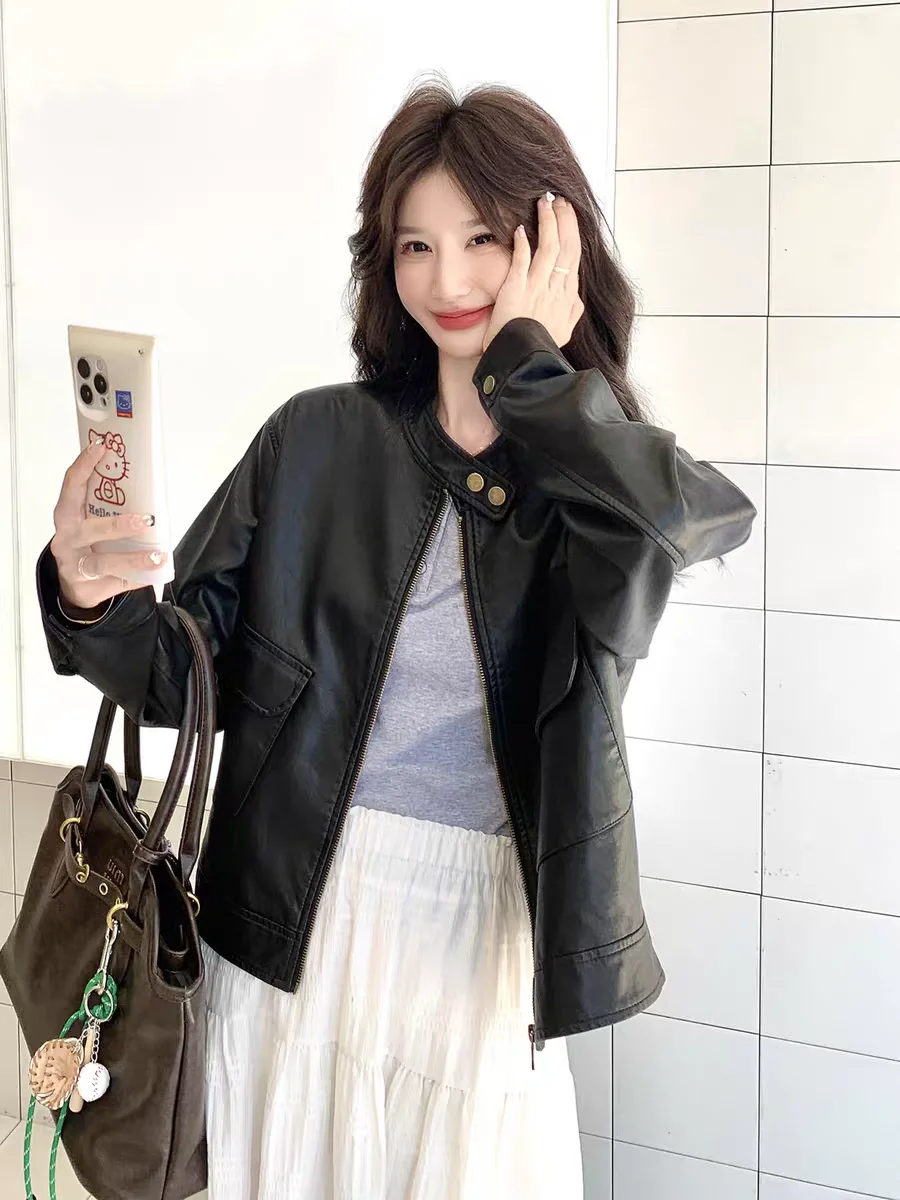 

Куртки-бомберы, женские куртки Vêtements, осенний корейский стиль, художественный минималистичный многослойный консервативный шикарный простой декоративный OL