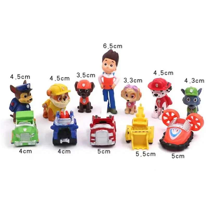 12pcs Paw Patrol Action Figures Mini Doll Models Anime Figure Patrol Canine Marshall Chase Rocky Cake Decoration Kids Toy Gifts