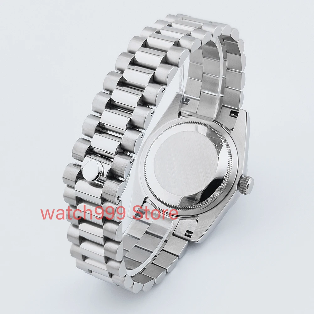 Orologio meccanico automatico da 36 mm con logo personalizzato, orologio da uomo d'affari di lusso di fascia alta, impermeabile, con calendario luminoso