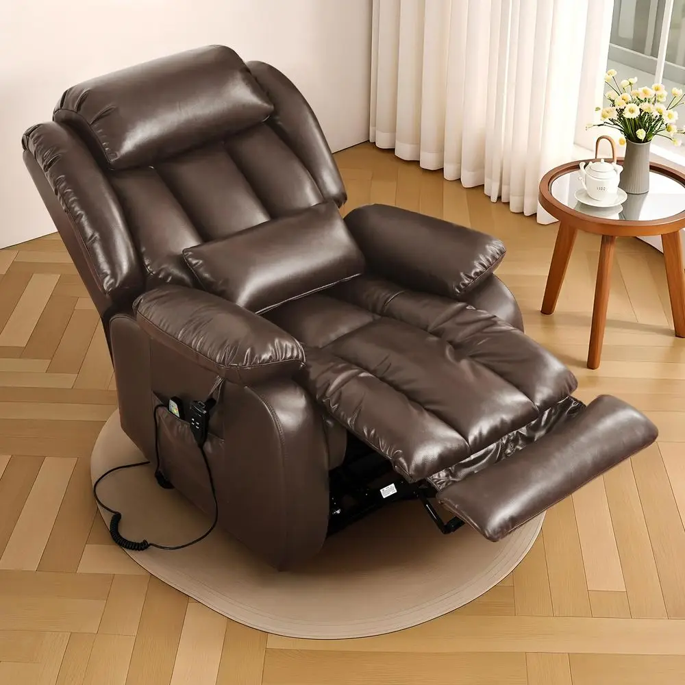 Position Lay Flat Lift Recliner Chair for Adults, Dual Motor Power Lift Chair for Elderly with Massage amp Heating, Extended Fo