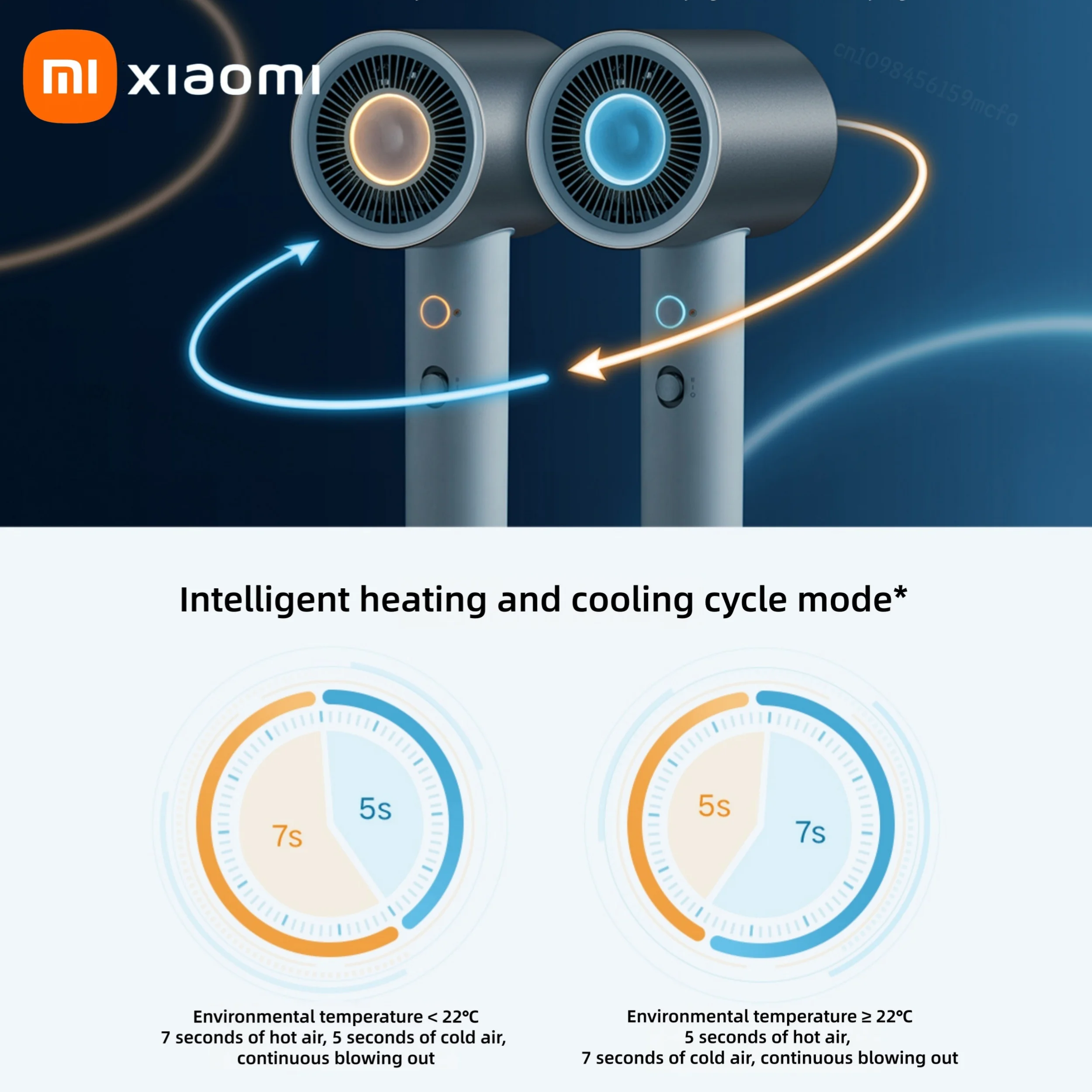 XIAOMI MIJIA H500 مجفف شعر أيوني مائي، مجفف شعر احترافي سلبي أيوني، 3 درجة حرارة و2 سرعات، إصدار CN 220 فولت مع محول #2