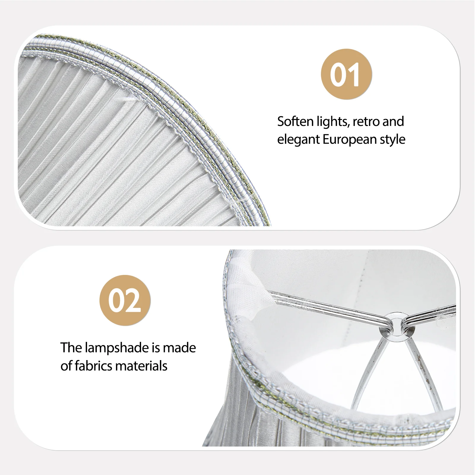 

Crystal Chandelier Small Lamp Shade Fabric Floor Desk Table Light Shade European Style Vintage Lampshade E14 for Home