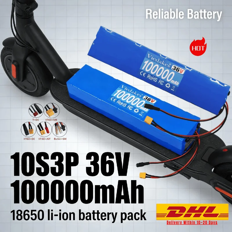 

Hot Sale: 10S3P 18650 Li-ion Battery Pack 36V 100000mAh – Fast Charging Power Bank for M365 M365Pro Scooter Daily Backup