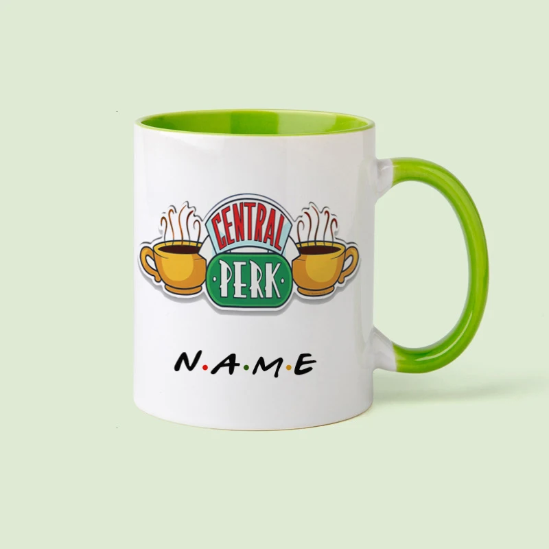 Personalised Name Friends Tv Show Central Perk Mug 11oz Ceramic Wholesale Coffee Mugs Tea Cup Surprised Gift For Friend