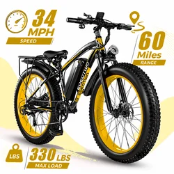 EOEOTWO 1500W Electric Bike 48V 15Ah Battery 26