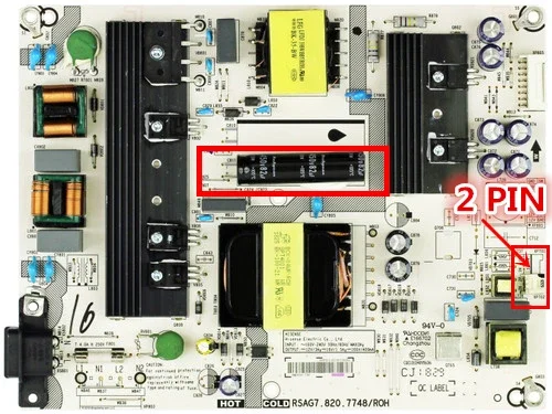 Power Supply Board RSAG7.820.8349/ROH HLL-4465WK fits 43R6E 50R6E 55R7E 50R6040E 55R6000E LC-58Q7370U LC-58Q7380U LC-58Q620U TV