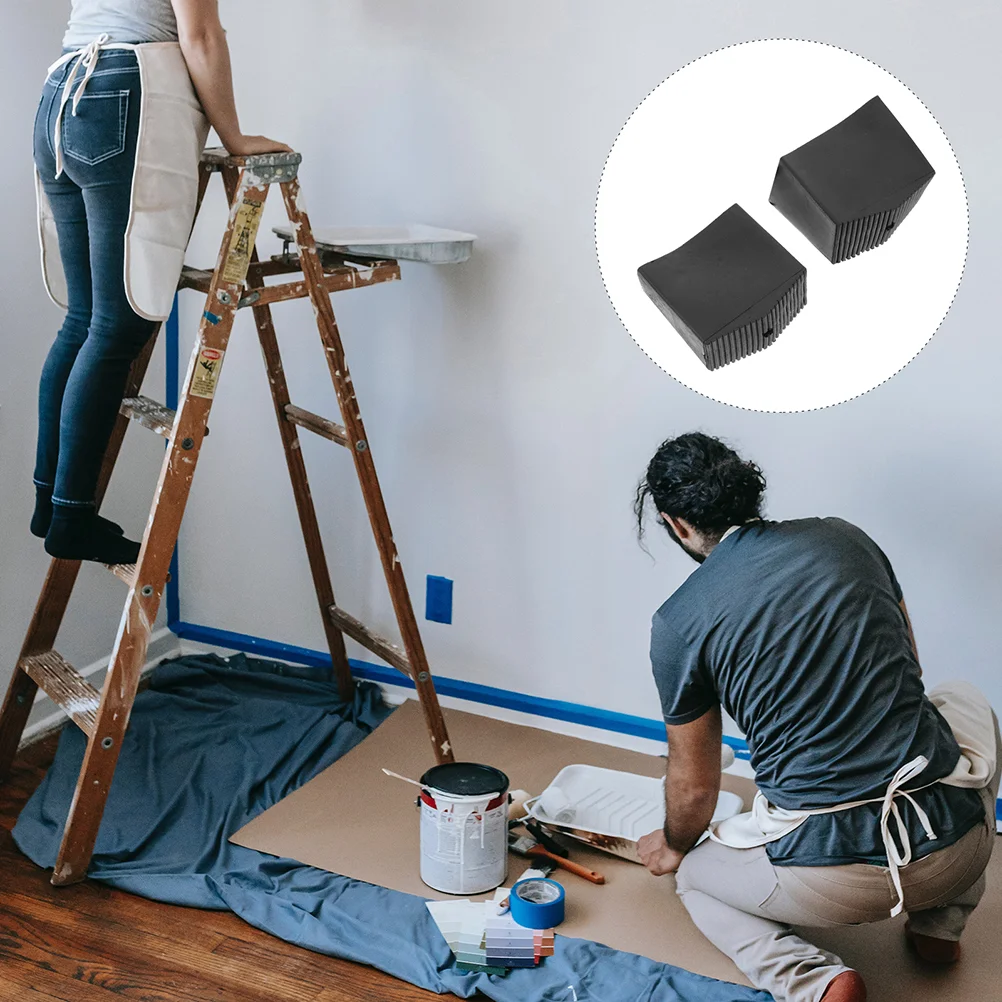 2 Pcs Folding Ladder Feet Stability Rubber Covers Foot Pads Protector Chair Wear Resistance Leg