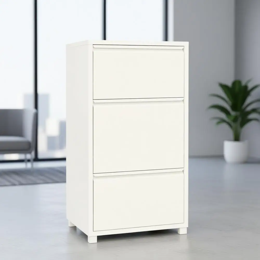 

Серый трехъярусный настенный шкаф для хранения обуви — сборка не требуется