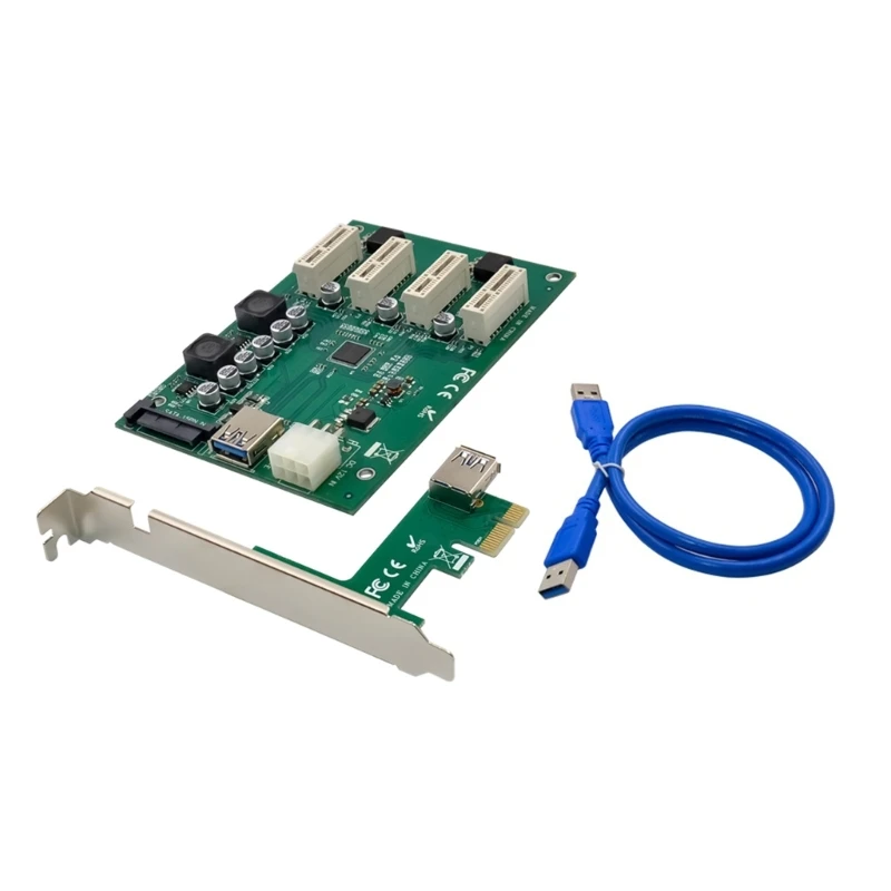 ST411 ASM1184 PCIe USB3.0 4 PCI 1X 슬롯 라이저 카드 ASM1184