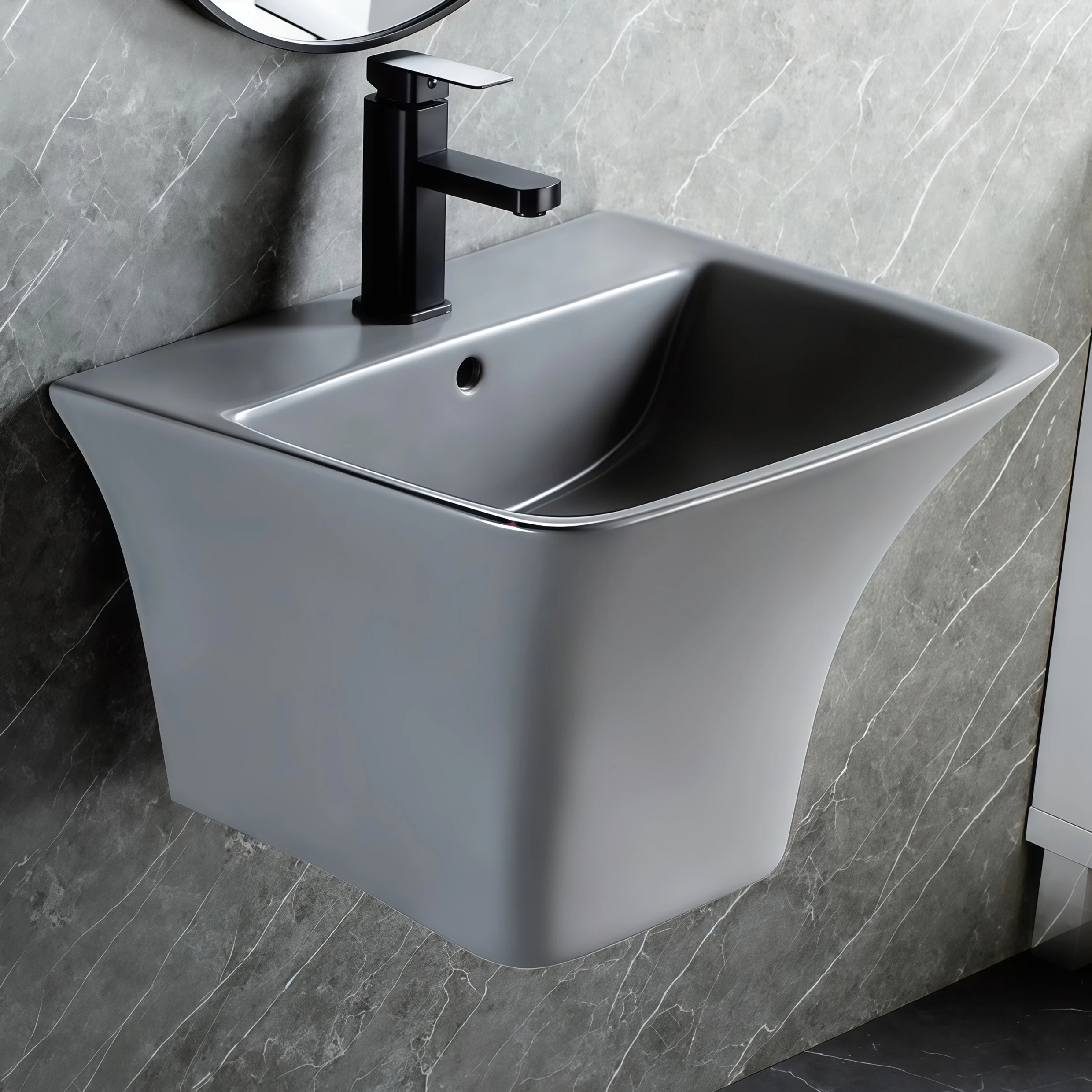 Colorful integrated wall-mounted small sink, brown glazed ceramic washbasin, home mini hanging basin suitable for apartments