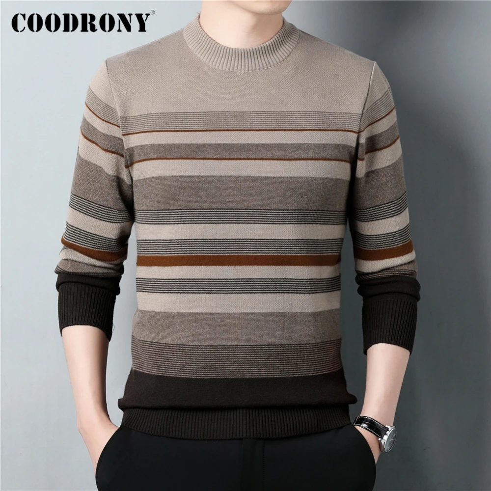 

COODRONY Brand Striped O-Neck Knitted Sweater Men Clothing Autumn Winter New Arrival Classic Casual Pullover Homme Top Z1153