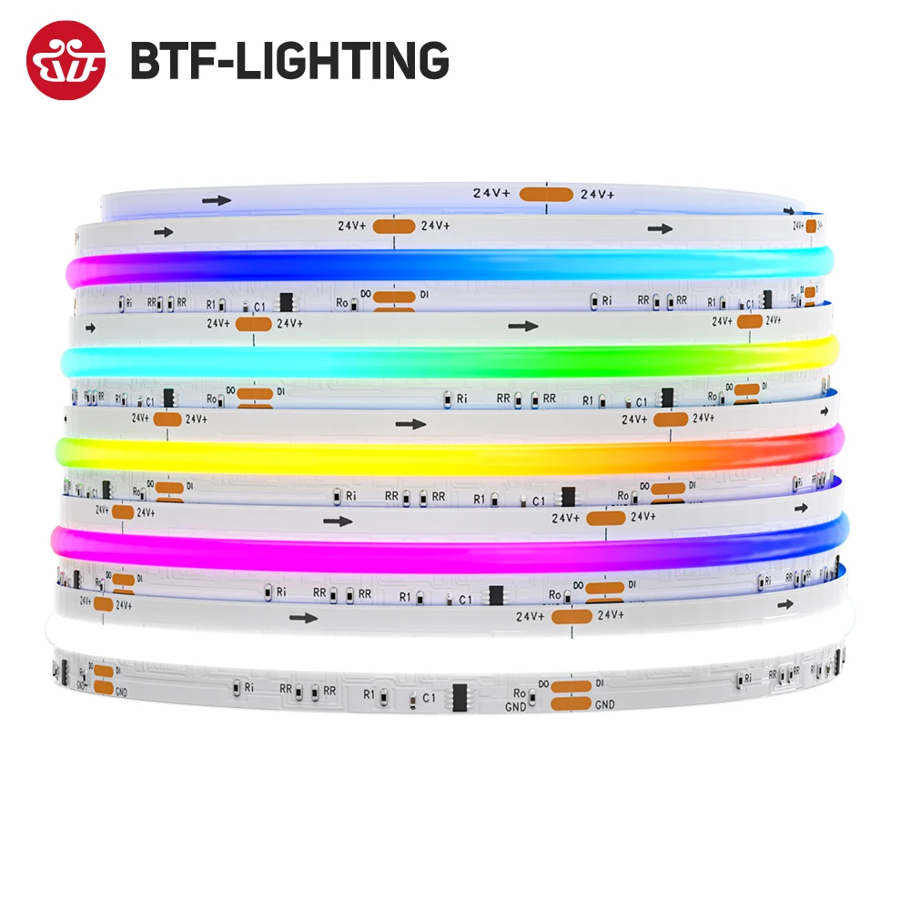 enderecavel dream color faixa de luz led fcob spi rgbw ic cob cob lights cob lights fcob ws2814 896 12 mm dc24v sk6812 alto flexivel ip30 01