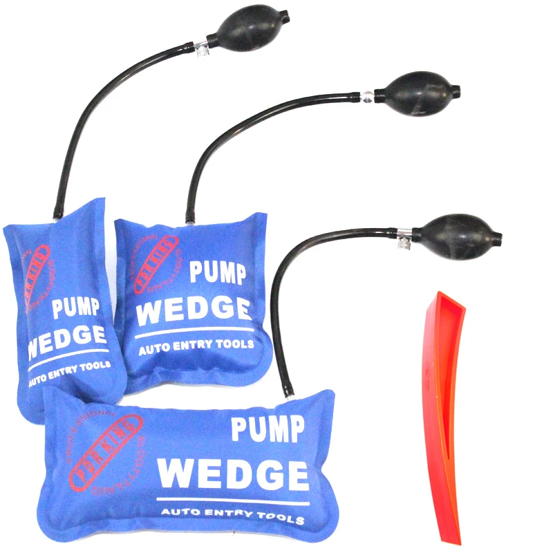 Slotenmakersgereedschap pompwig auto luchtwig airbag 3 maten blauwe set met rode wig sloten openen autodeur sloten raam professioneel openen